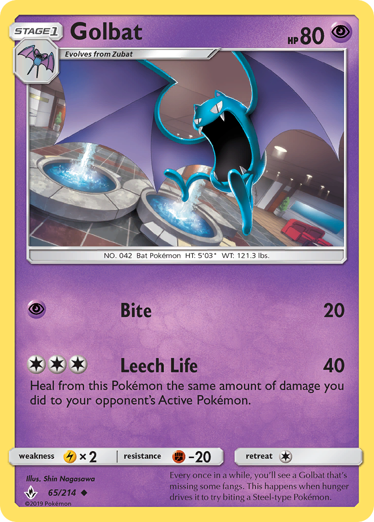 Golbat (65/214) [Sun & Moon: Unbroken Bonds] | Jomio and Rueliete's Cards and Comics