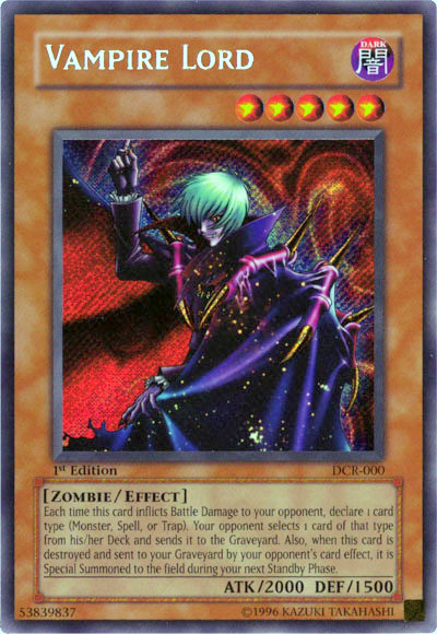 Vampire Lord [DCR-000] Secret Rare | Jomio and Rueliete's Cards and Comics