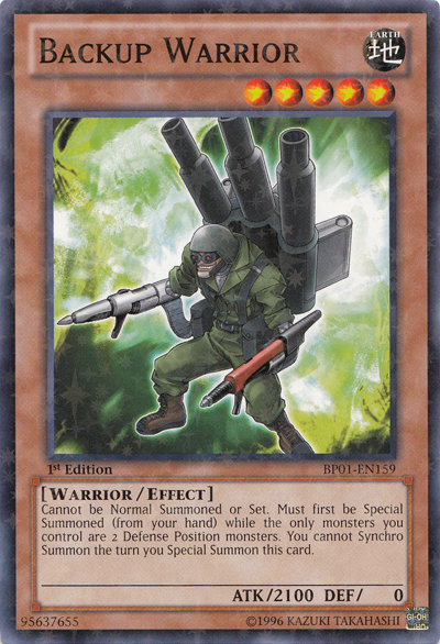 Backup Warrior [BP01-EN159] Starfoil Rare | Jomio and Rueliete's Cards and Comics