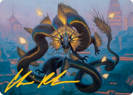 Ao, the Dawn Sky 1 Art Card (Gold-Stamped Signature) [Kamigawa: Neon Dynasty Art Series] | Jomio and Rueliete's Cards and Comics