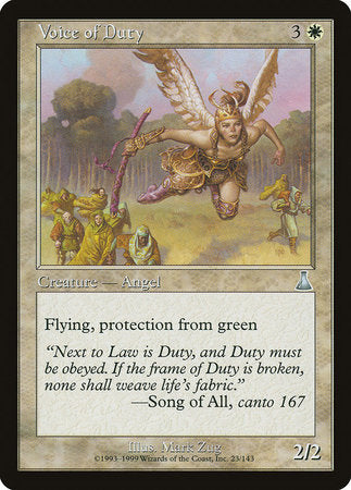 Voice of Duty [Urza's Destiny] | Jomio and Rueliete's Cards and Comics