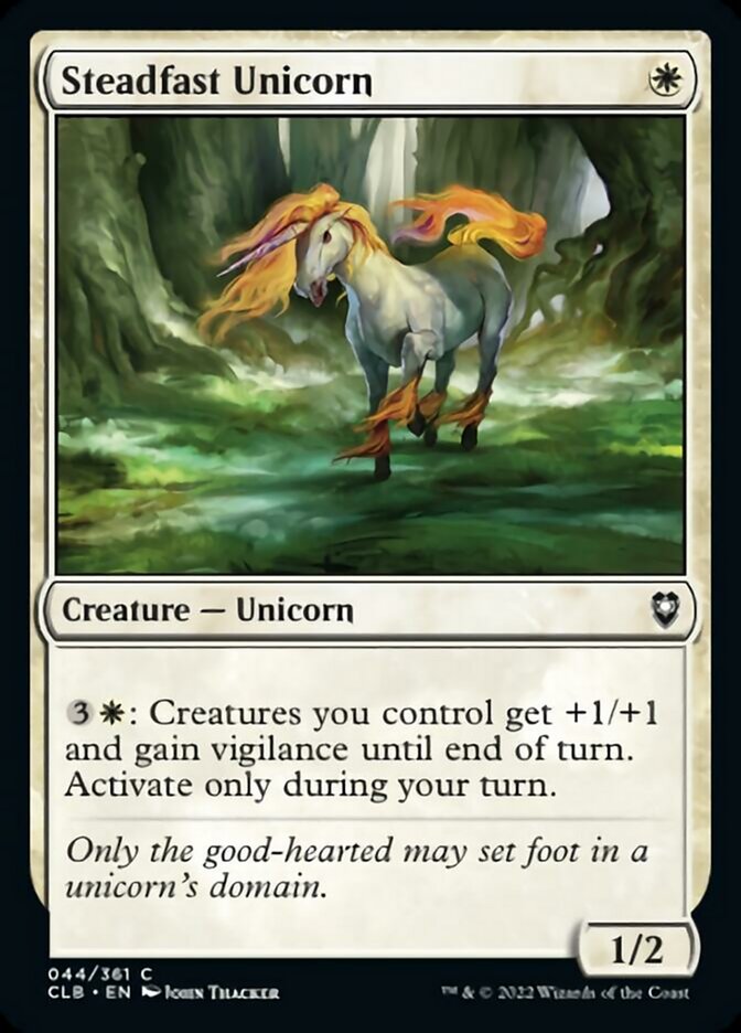 Steadfast Unicorn [Commander Legends: Battle for Baldur's Gate] | Jomio and Rueliete's Cards and Comics