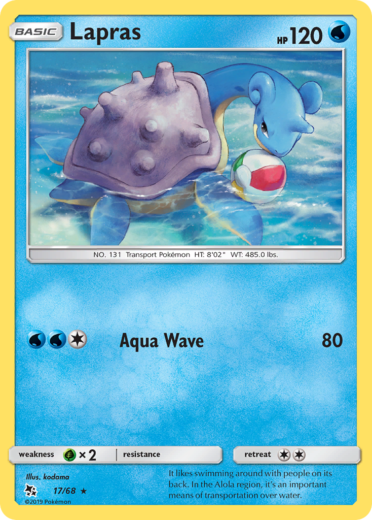 Lapras (17/68) [Sun & Moon: Hidden Fates] | Jomio and Rueliete's Cards and Comics