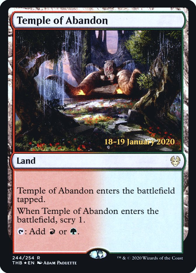 Temple of Abandon [Theros Beyond Death Prerelease Promos] | Jomio and Rueliete's Cards and Comics