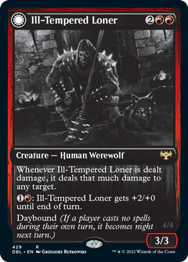 Ill-Tempered Loner // Howlpack Avenger [Innistrad: Double Feature] | Jomio and Rueliete's Cards and Comics