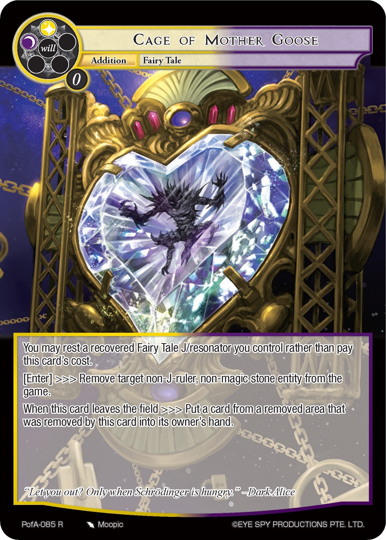 Cage of Mother Goose (PofA-085) [Alice Origin IV: Prologue of Attoractia] | Jomio and Rueliete's Cards and Comics