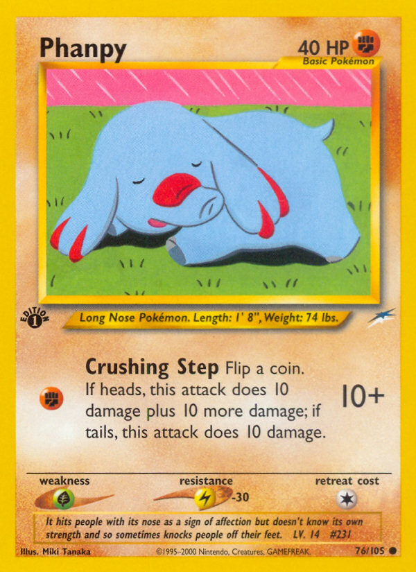 Phanpy (76/105) [Neo Destiny 1st Edition] | Jomio and Rueliete's Cards and Comics