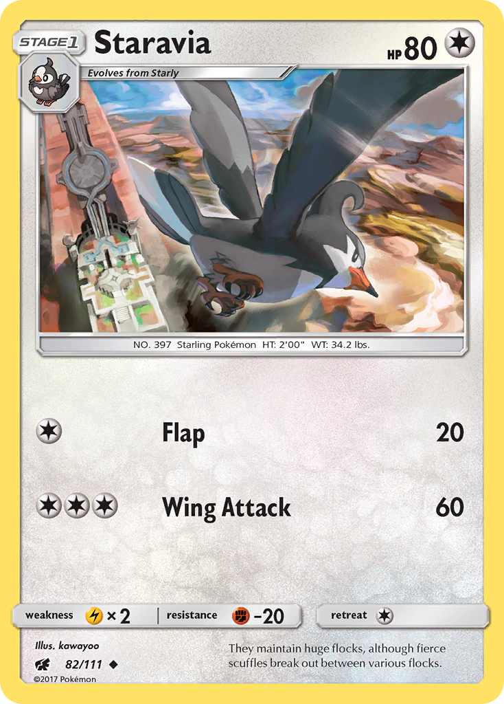Staravia (82/111) [Sun & Moon: Crimson Invasion] | Jomio and Rueliete's Cards and Comics