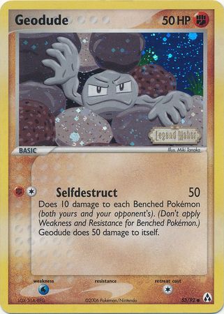 Geodude (53/92) (Stamped) [EX: Legend Maker] | Jomio and Rueliete's Cards and Comics