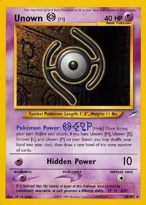 Unown [H] (28/105) [Neo Destiny Unlimited] | Jomio and Rueliete's Cards and Comics