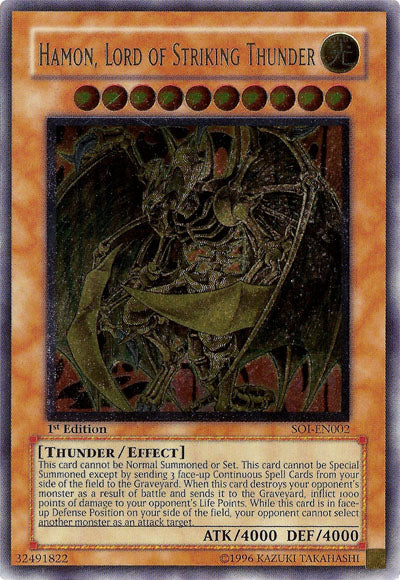 Hamon, Lord of Striking Thunder (UTR) [SOI-EN002] Ultimate Rare | Jomio and Rueliete's Cards and Comics