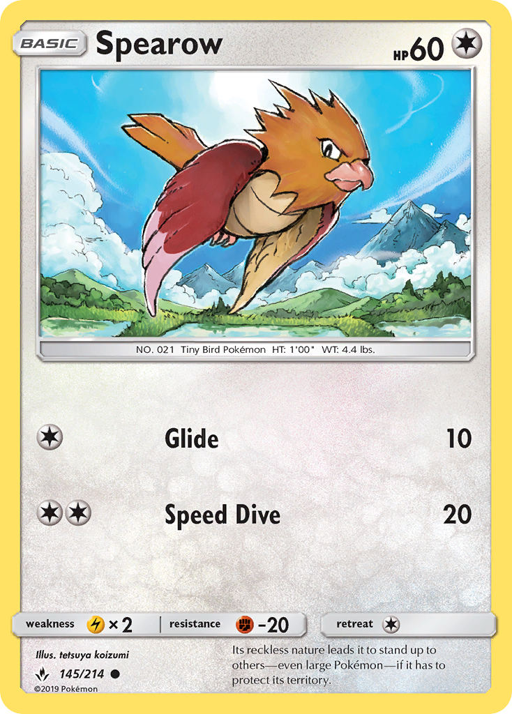 Spearow (145/214) [Sun & Moon: Unbroken Bonds] | Jomio and Rueliete's Cards and Comics