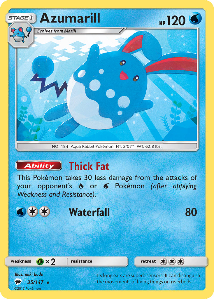 Azumarill (35/147) [Sun & Moon: Burning Shadows] | Jomio and Rueliete's Cards and Comics