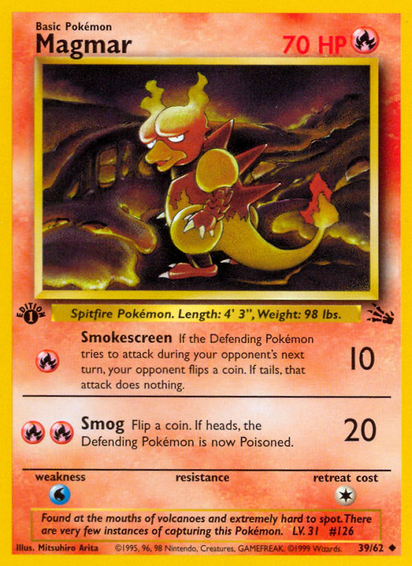 Magmar (39/62) [Fossil 1st Edition] | Jomio and Rueliete's Cards and Comics