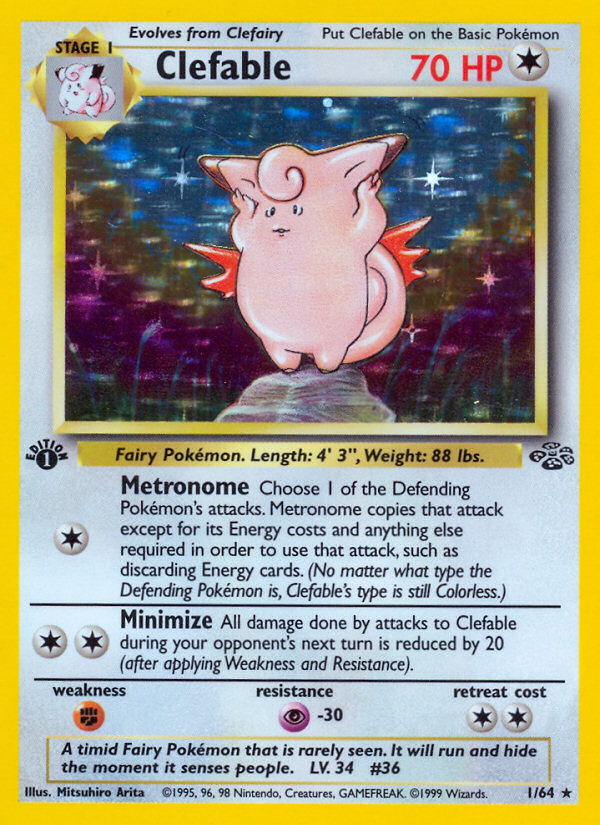 Clefable (1/64) [Jungle 1st Edition] | Jomio and Rueliete's Cards and Comics