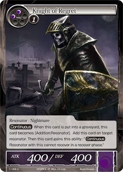Knight of Regret (1-169) [The Dawn of Valhalla] | Jomio and Rueliete's Cards and Comics