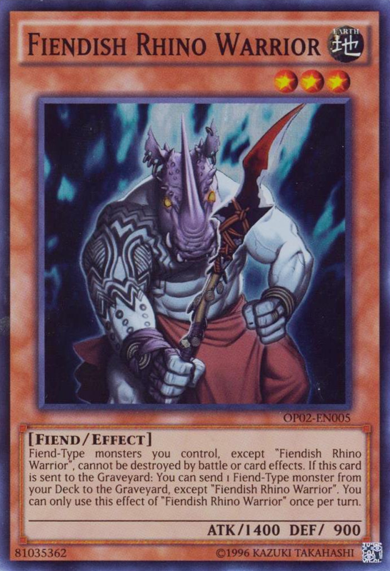 Fiendish Rhino Warrior [OP02-EN005] Super Rare | Jomio and Rueliete's Cards and Comics
