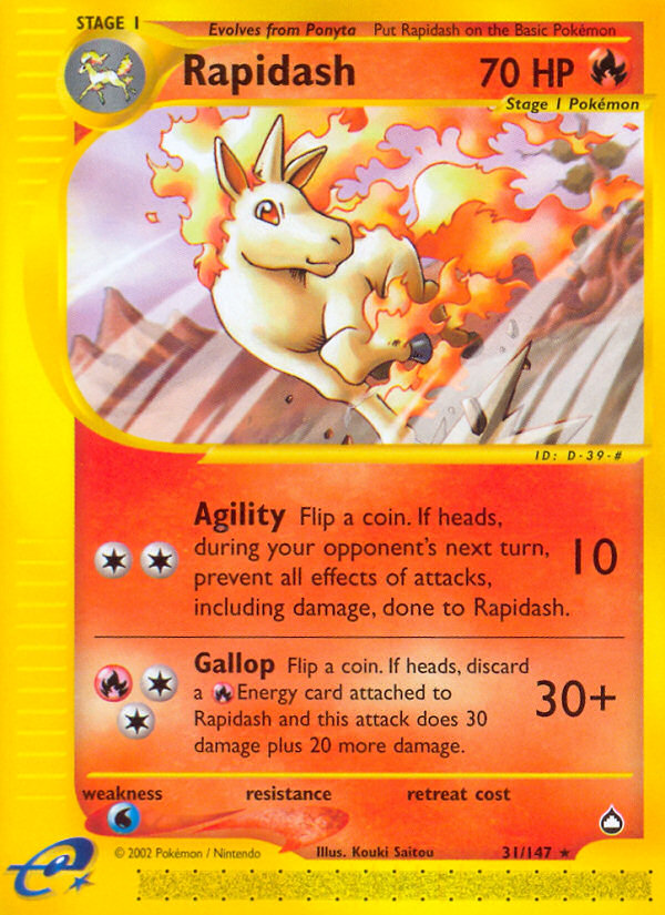 Rapidash (31/147) [Aquapolis] | Jomio and Rueliete's Cards and Comics
