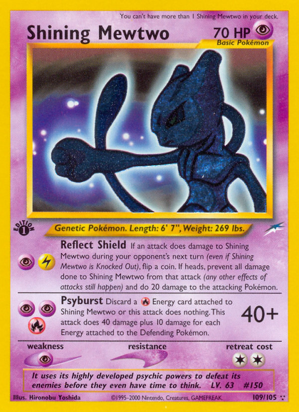 Shining Mewtwo (109/105) [Neo Destiny 1st Edition] | Jomio and Rueliete's Cards and Comics