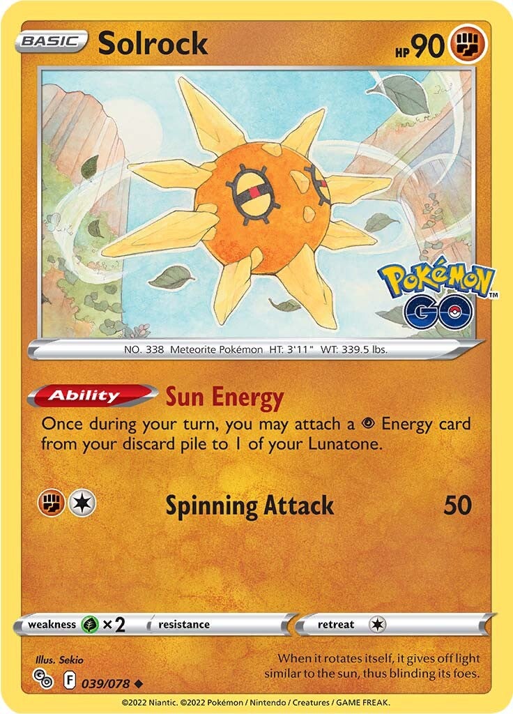 Solrock (039/078) [Pokémon GO] | Jomio and Rueliete's Cards and Comics