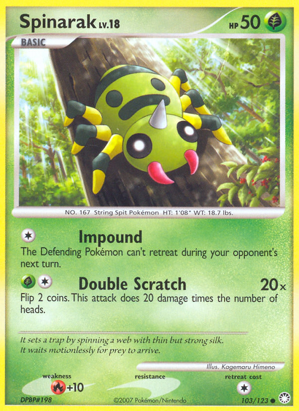 Spinarak (103/123) [Diamond & Pearl: Mysterious Treasures] | Jomio and Rueliete's Cards and Comics