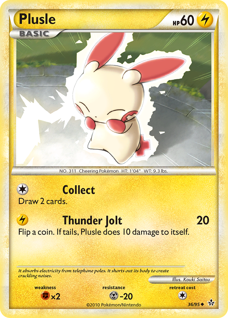 Plusle (36/95) [HeartGold & SoulSilver: Unleashed] | Jomio and Rueliete's Cards and Comics