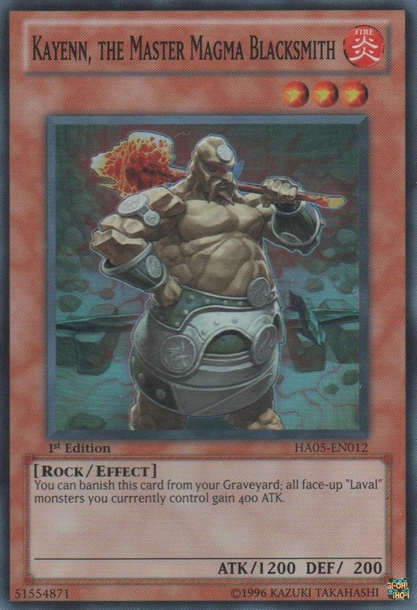 Kayenn, the Master Magma Blacksmith [HA05-EN012] Super Rare | Jomio and Rueliete's Cards and Comics