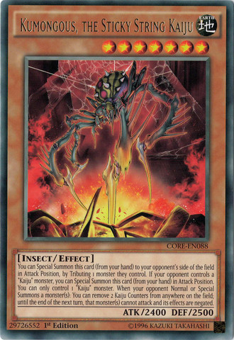 Kumongous, the Sticky String Kaiju [CORE-EN088] Rare | Jomio and Rueliete's Cards and Comics