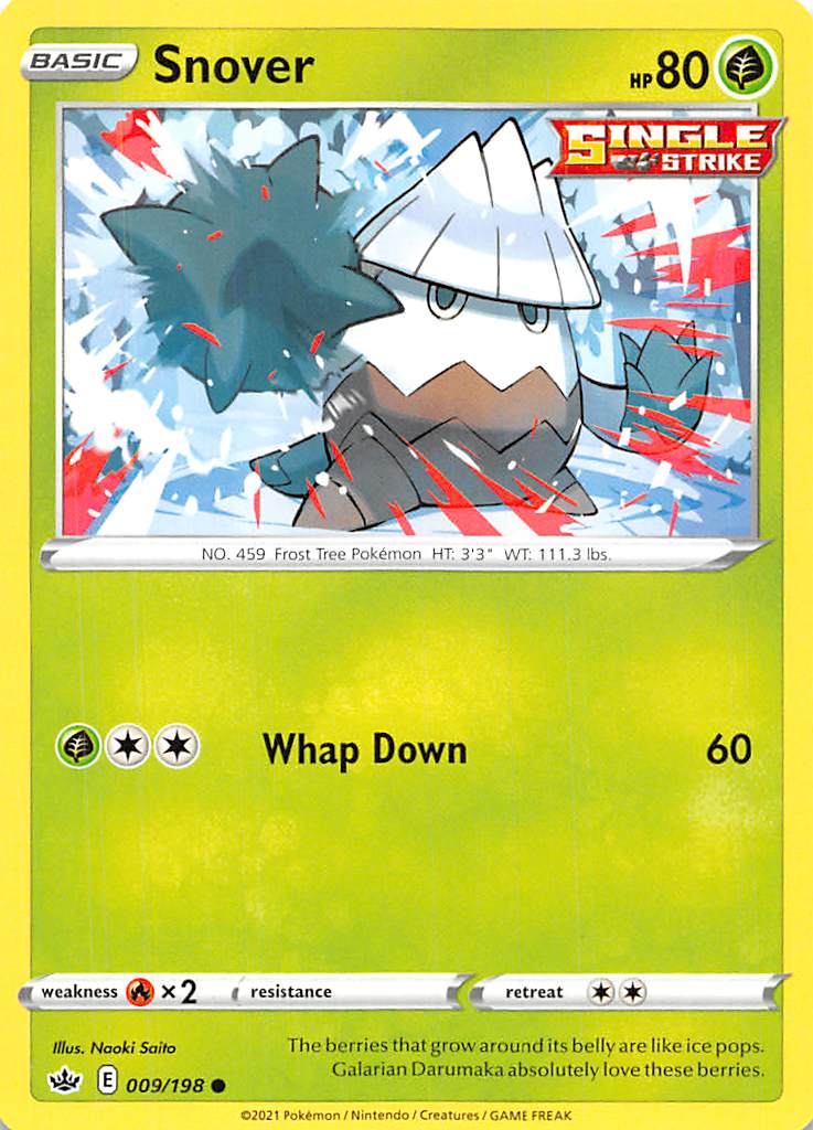 Snover (009/198) [Sword & Shield: Chilling Reign] | Jomio and Rueliete's Cards and Comics