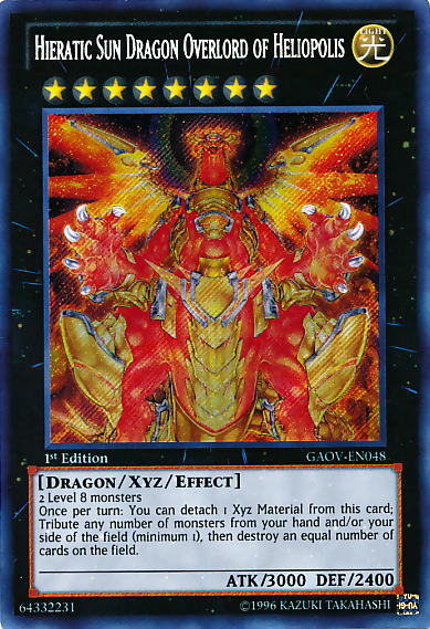 Hieratic Sun Dragon Overlord of Heliopolis [GAOV-EN048] Secret Rare | Jomio and Rueliete's Cards and Comics