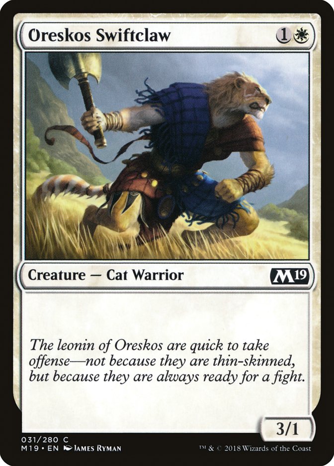 Oreskos Swiftclaw [Core Set 2019] | Jomio and Rueliete's Cards and Comics