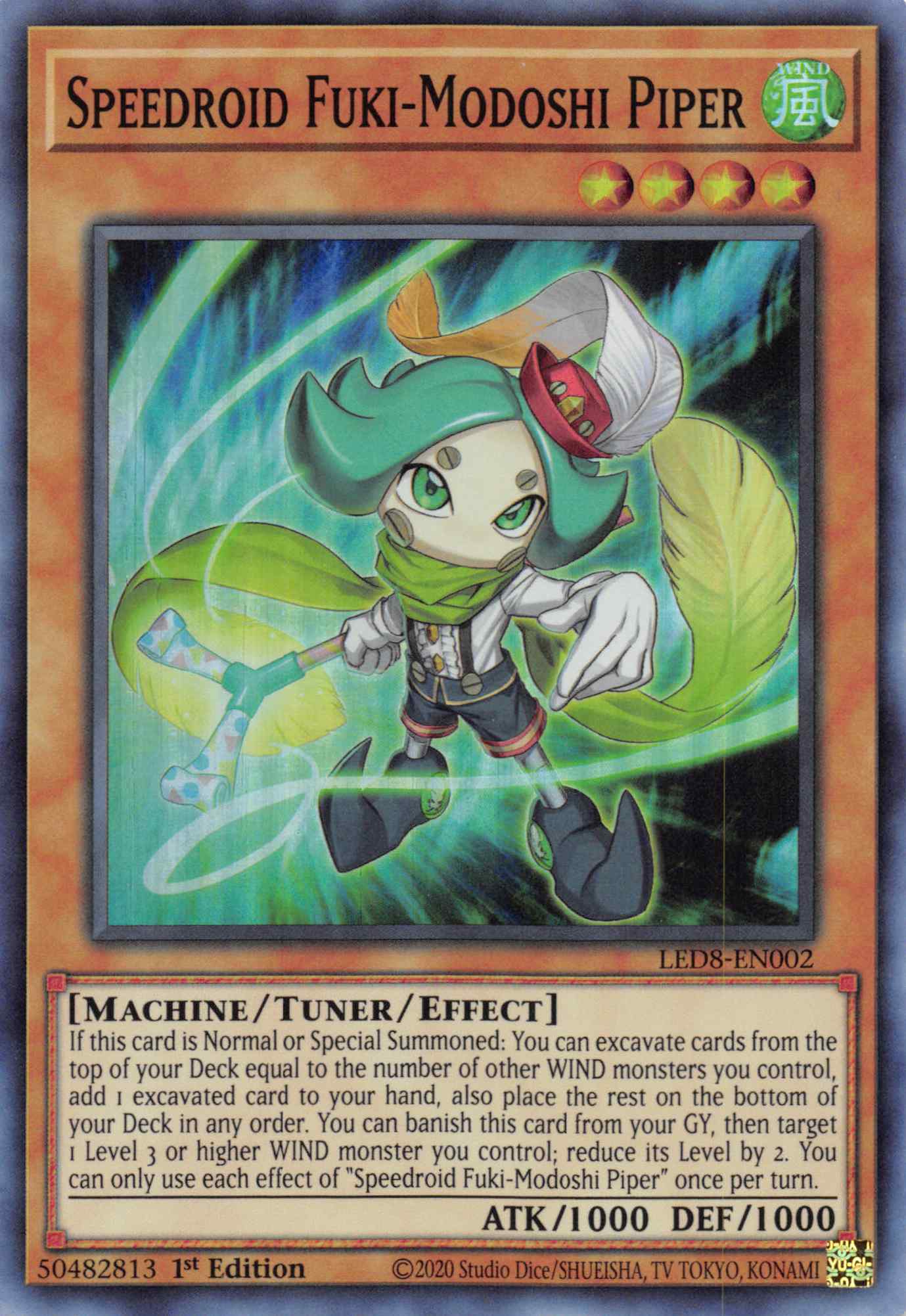 Speedroid Fuki-Modoshi Piper [LED8-EN002] Super Rare | Jomio and Rueliete's Cards and Comics