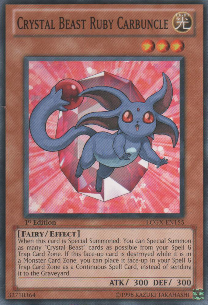 Crystal Beast Ruby Carbuncle [LCGX-EN155] Common | Jomio and Rueliete's Cards and Comics