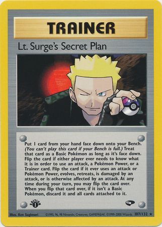 Lt. Surge's Secret Plan (107/132) [Gym Challenge 1st Edition] | Jomio and Rueliete's Cards and Comics