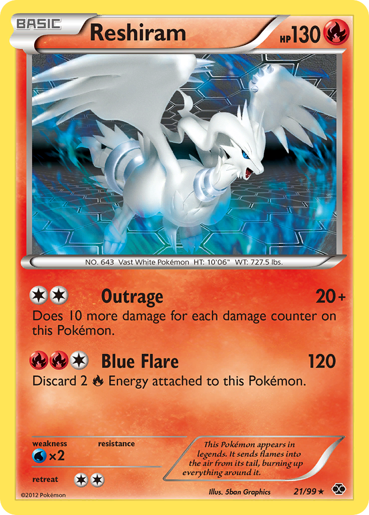 Reshiram (21/99) [Black & White: Next Destinies] | Jomio and Rueliete's Cards and Comics