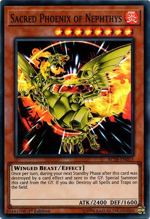 Sacred Phoenix of Nephthys [AC18-EN013] Super Rare | Jomio and Rueliete's Cards and Comics