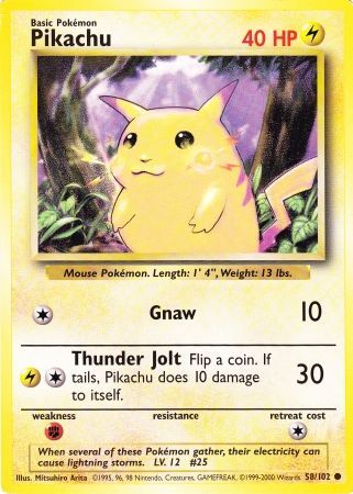 Pikachu (58/102) (Jumbo Card) [Base Set Unlimited] | Jomio and Rueliete's Cards and Comics