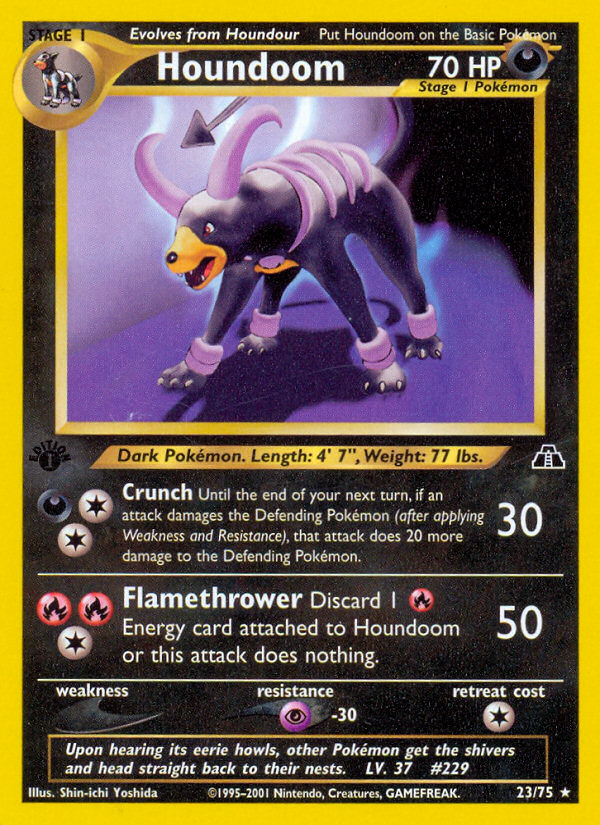 Houndoom (23/75) [Neo Discovery 1st Edition] | Jomio and Rueliete's Cards and Comics
