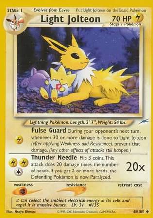 Light Jolteon (48/105) [Neo Destiny Unlimited] | Jomio and Rueliete's Cards and Comics
