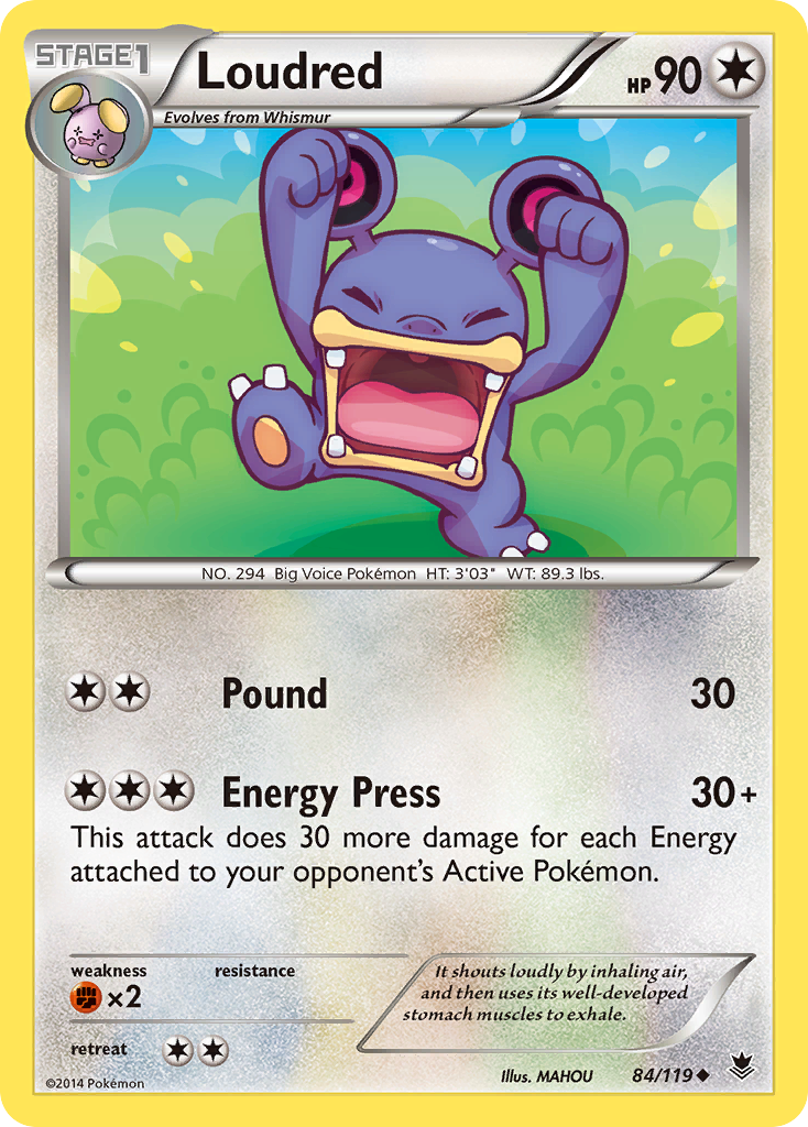 Loudred (84/119) [XY: Phantom Forces] | Jomio and Rueliete's Cards and Comics