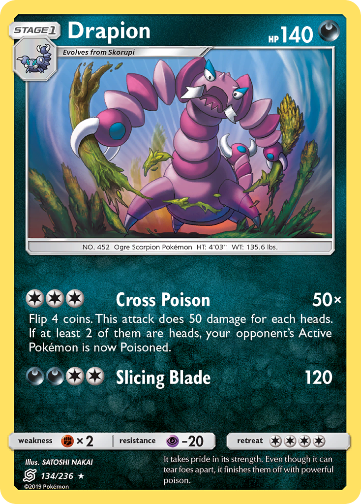Drapion (134/236) [Sun & Moon: Unified Minds] | Jomio and Rueliete's Cards and Comics