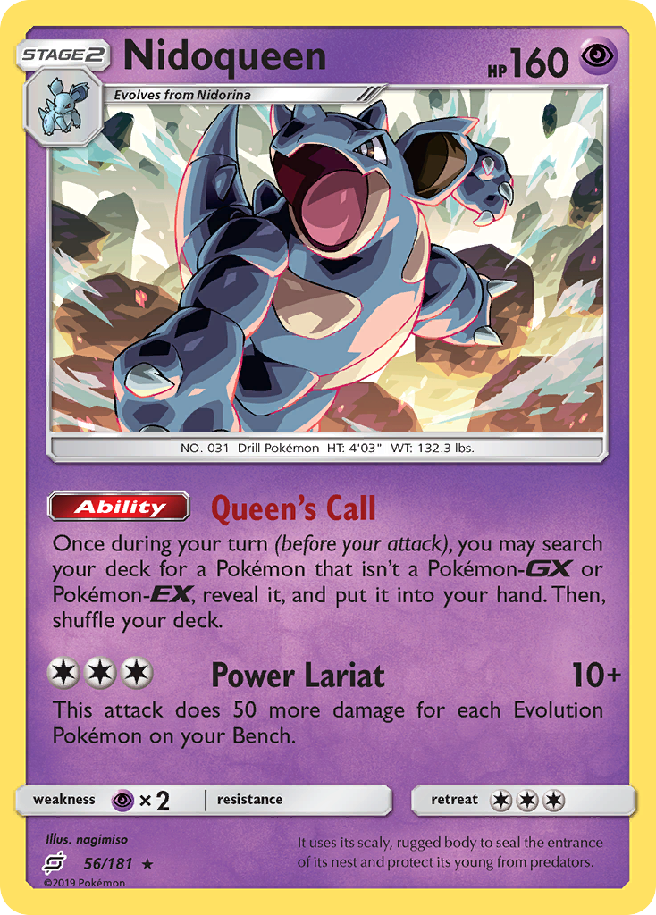 Nidoqueen (56/181) [Sun & Moon: Team Up] | Jomio and Rueliete's Cards and Comics