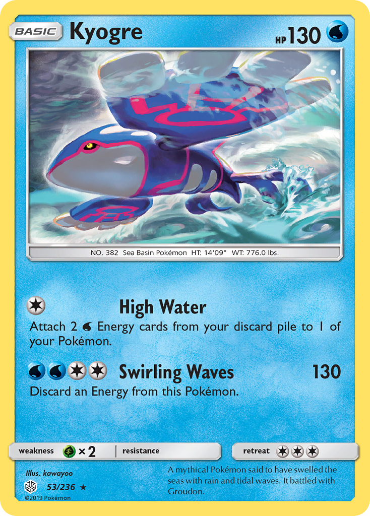 Kyogre (53/236) [Sun & Moon: Cosmic Eclipse] | Jomio and Rueliete's Cards and Comics