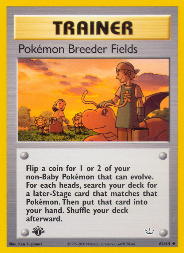 Pokemon Breeder Fields (62/64) [Neo Revelation 1st Edition] | Jomio and Rueliete's Cards and Comics