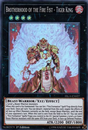 Brotherhood of the Fire Fist - Tiger King [FIGA-EN027] Super Rare | Jomio and Rueliete's Cards and Comics