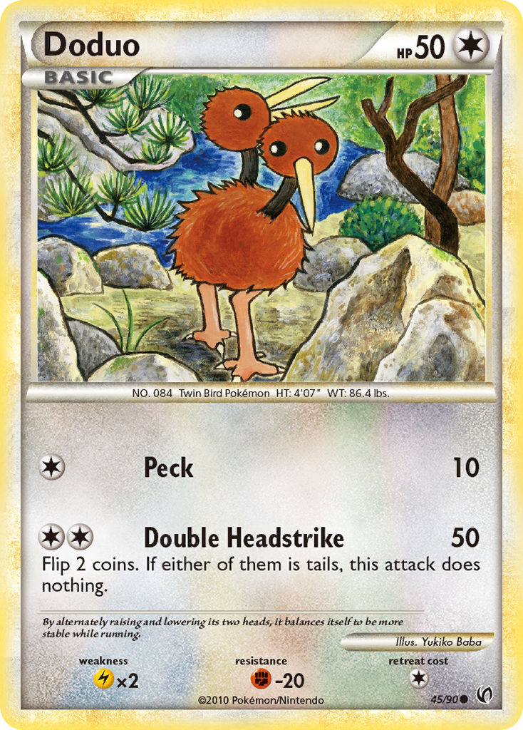 Doduo (45/90) [HeartGold & SoulSilver: Undaunted] | Jomio and Rueliete's Cards and Comics