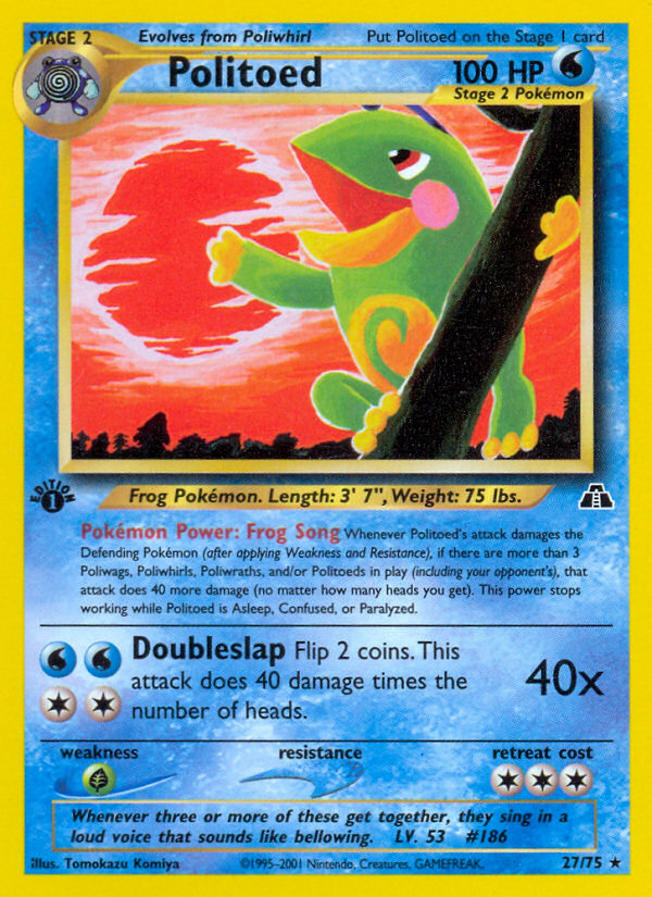 Politoed (27/75) [Neo Discovery 1st Edition] | Jomio and Rueliete's Cards and Comics