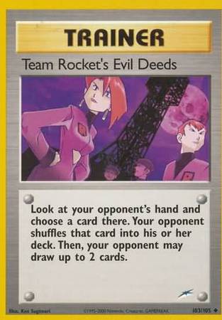 Team Rocket's Evil Deeds (103/105) [Neo Destiny Unlimited] | Jomio and Rueliete's Cards and Comics