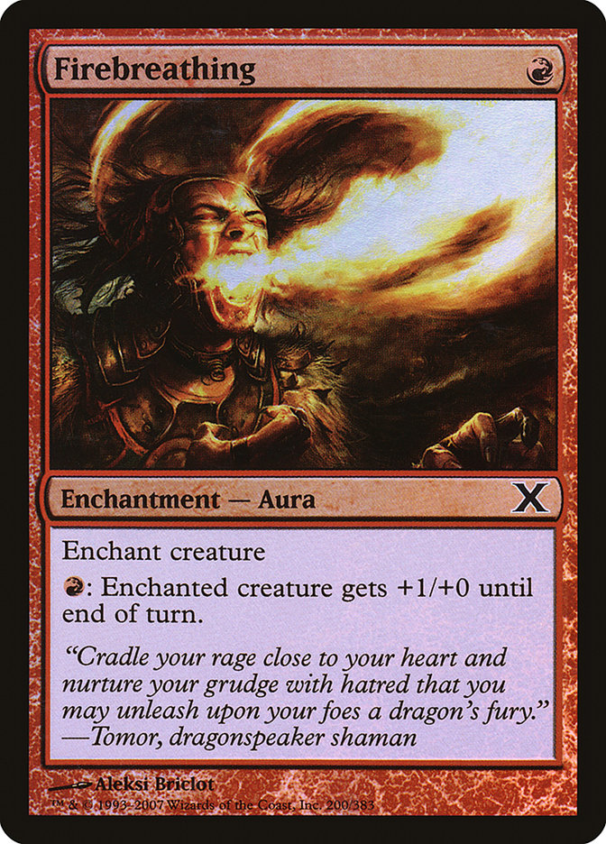 Firebreathing (Premium Foil) [Tenth Edition] | Jomio and Rueliete's Cards and Comics