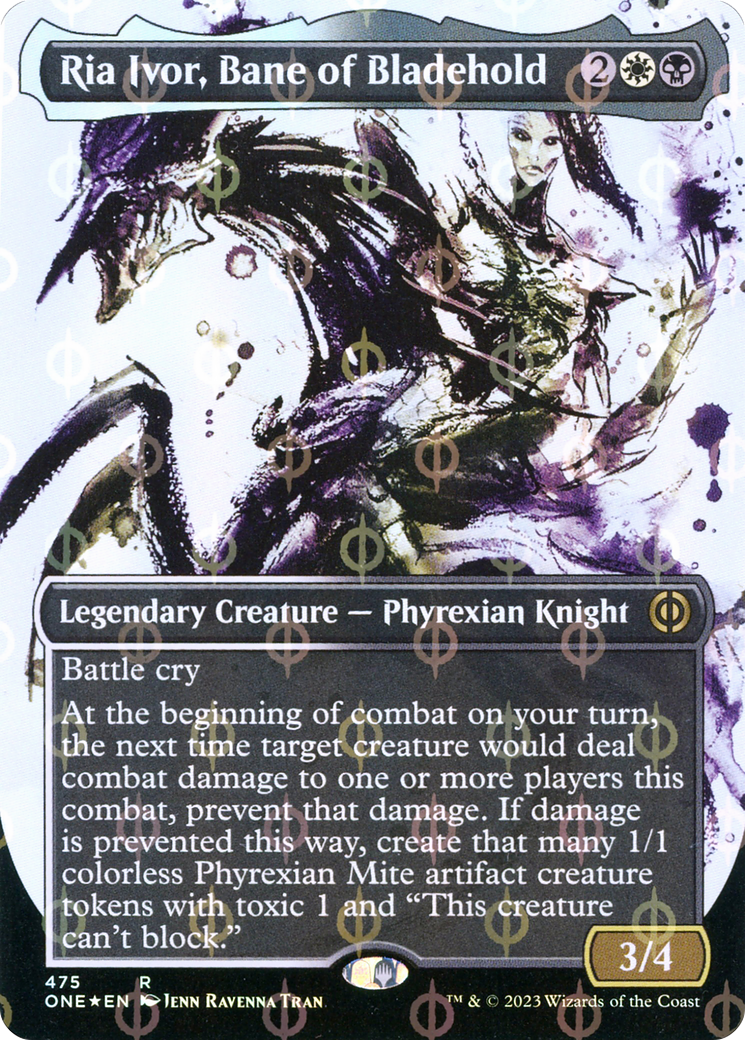Ria Ivor, Bane of Bladehold (Borderless Ichor Step-and-Compleat Foil) [Phyrexia: All Will Be One] | Jomio and Rueliete's Cards and Comics